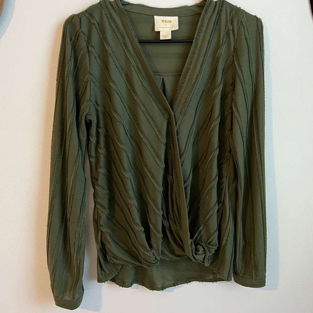 Maeve Anthropologie Cross Wrap Shirt